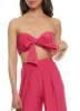 Smocked Tie Front Bandeau Top sold by Rainbow