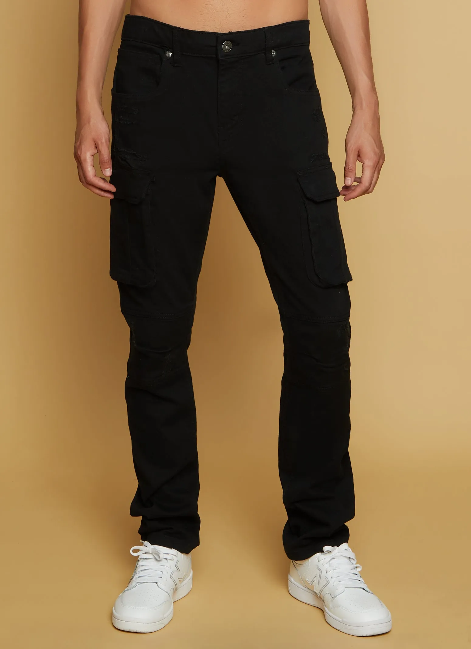 Mens Twill Distressed Cargo Pants sold by Rainbow product image thumbnail 2