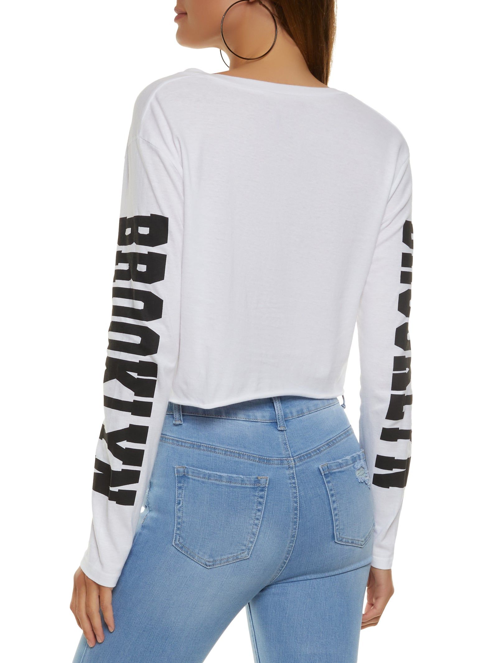 Brooklyn Long Sleeve Cropped Graphic Tee sold by Rainbow product image thumbnail 2