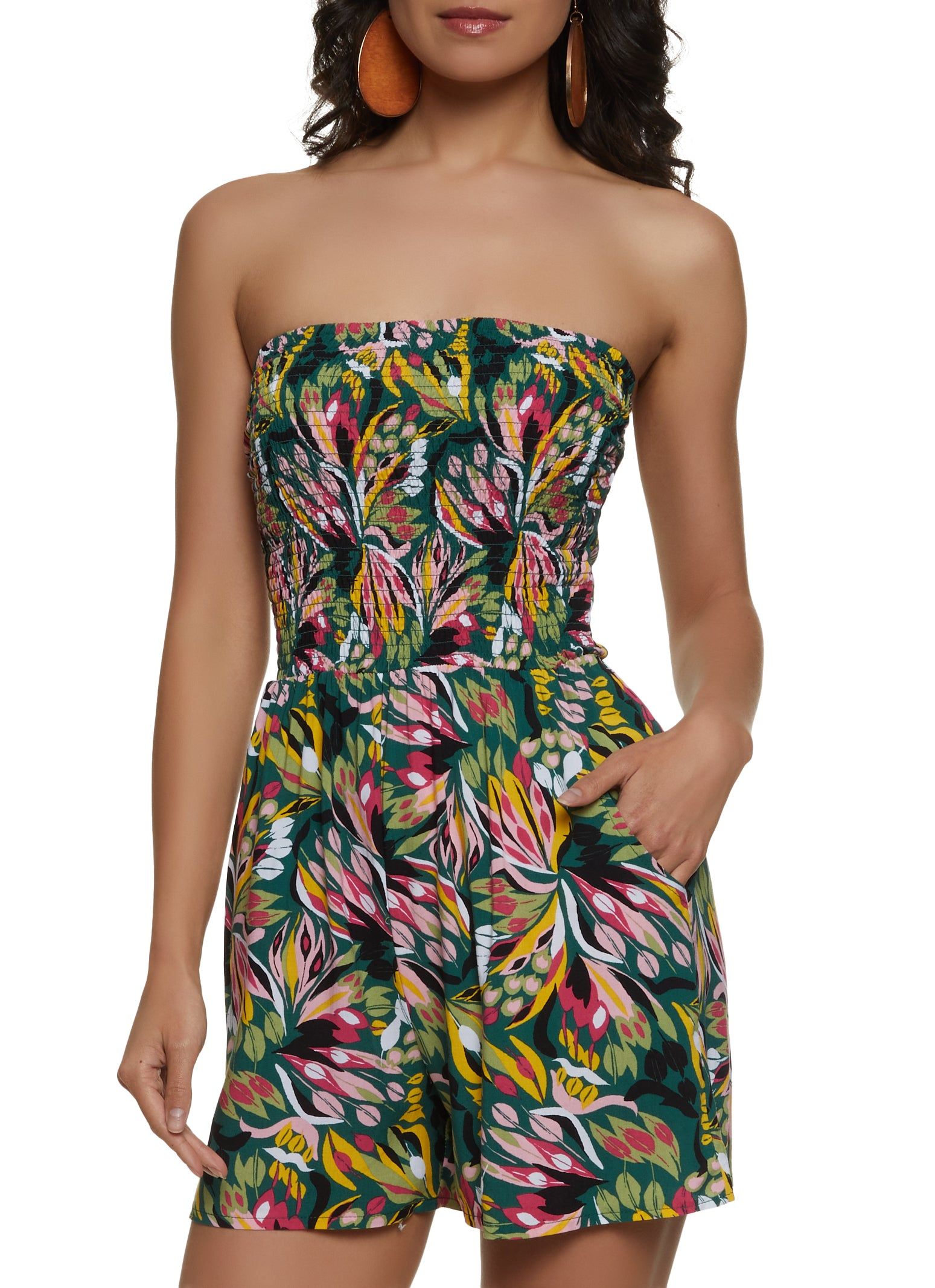 Printed Smocked Romper sold by Rainbow