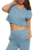 Daisy Brushed Knit Cap Sleeve Crop Top sold by Rainbow