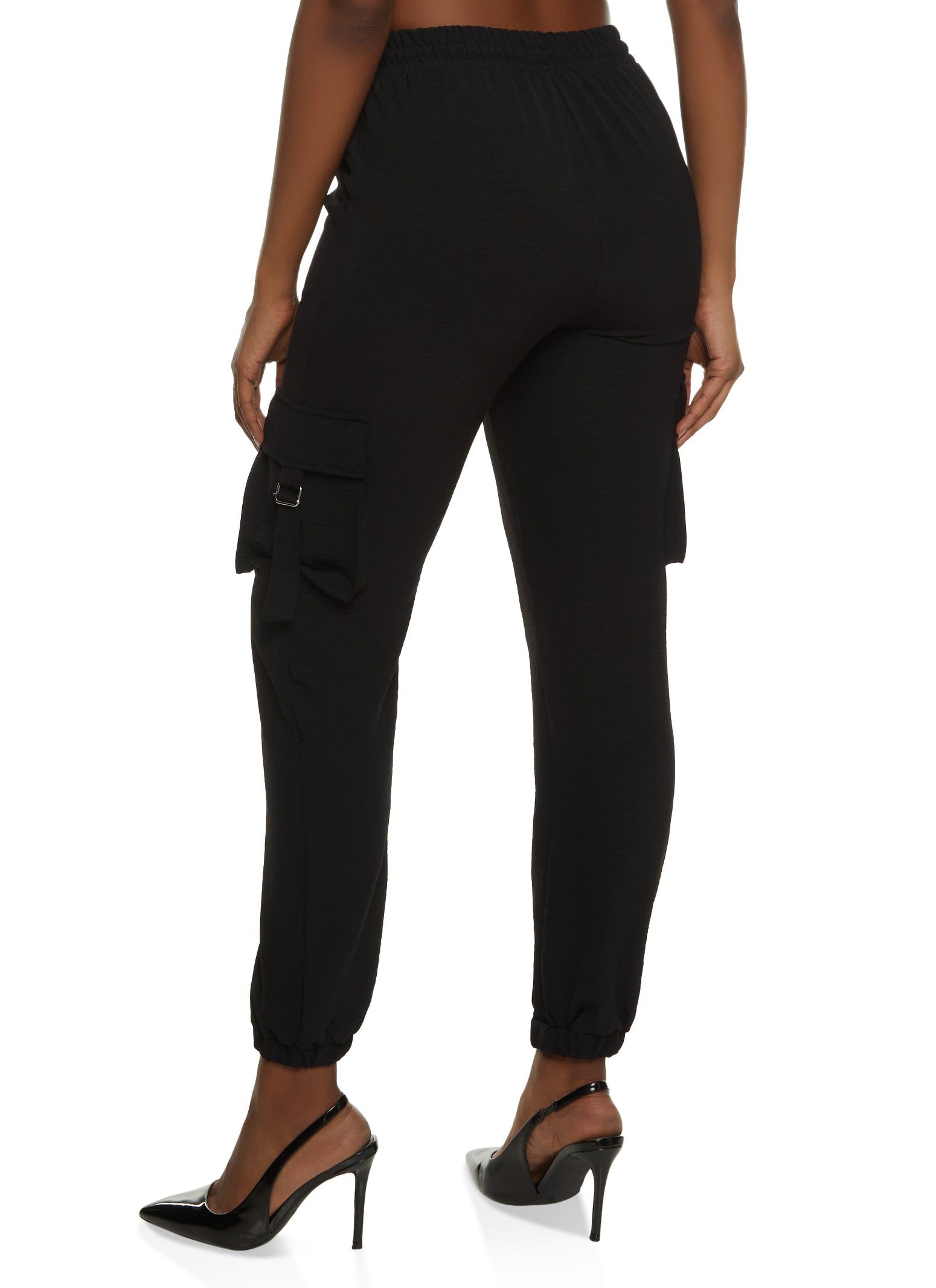 Crepe Knit Drawstring Cargo Joggers sold by Rainbow product image thumbnail 2