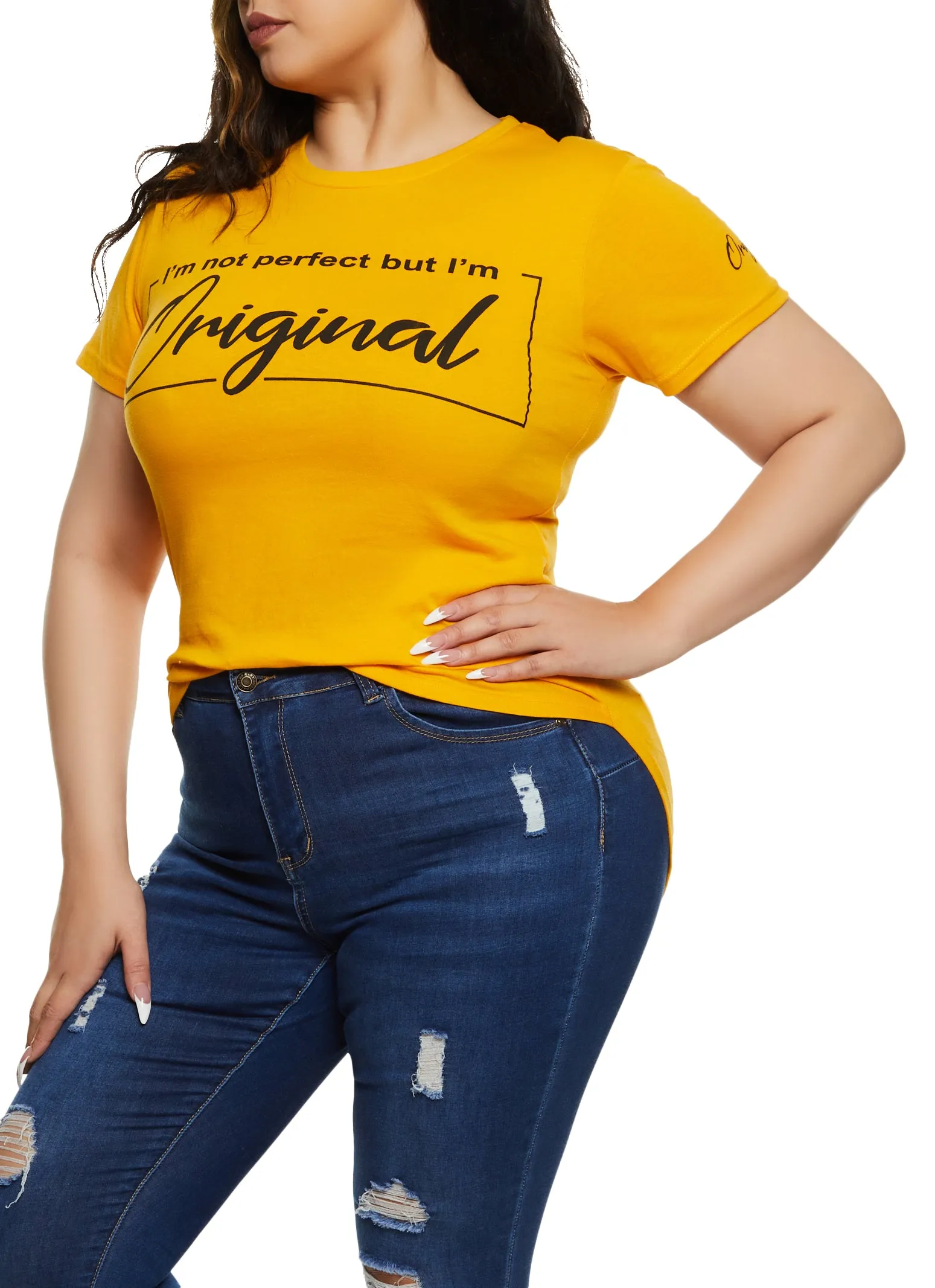 Plus Size Not Perfect But Im Original Graphic Tee sold by Rainbow