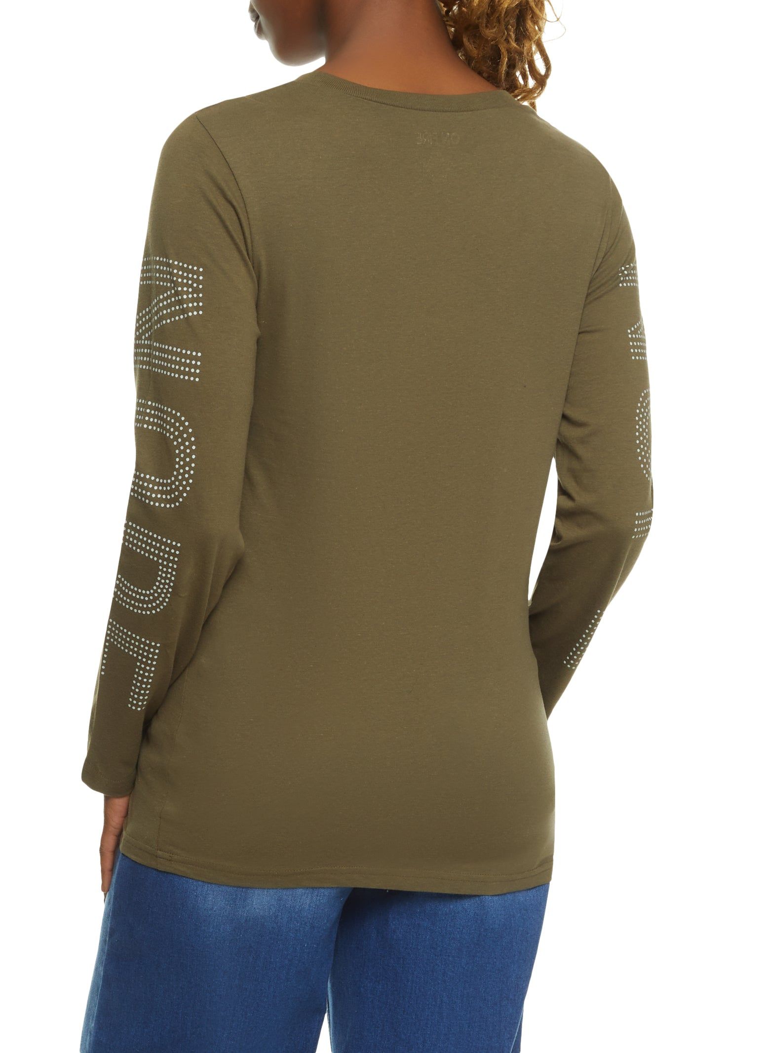 Rhinestone Nope Not Today Long Sleeve Tee sold by Rainbow product image thumbnail 2