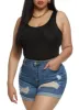 Plus Size Daisy Scoop Neck Racerback Tank Bodysuit sold by Rainbow