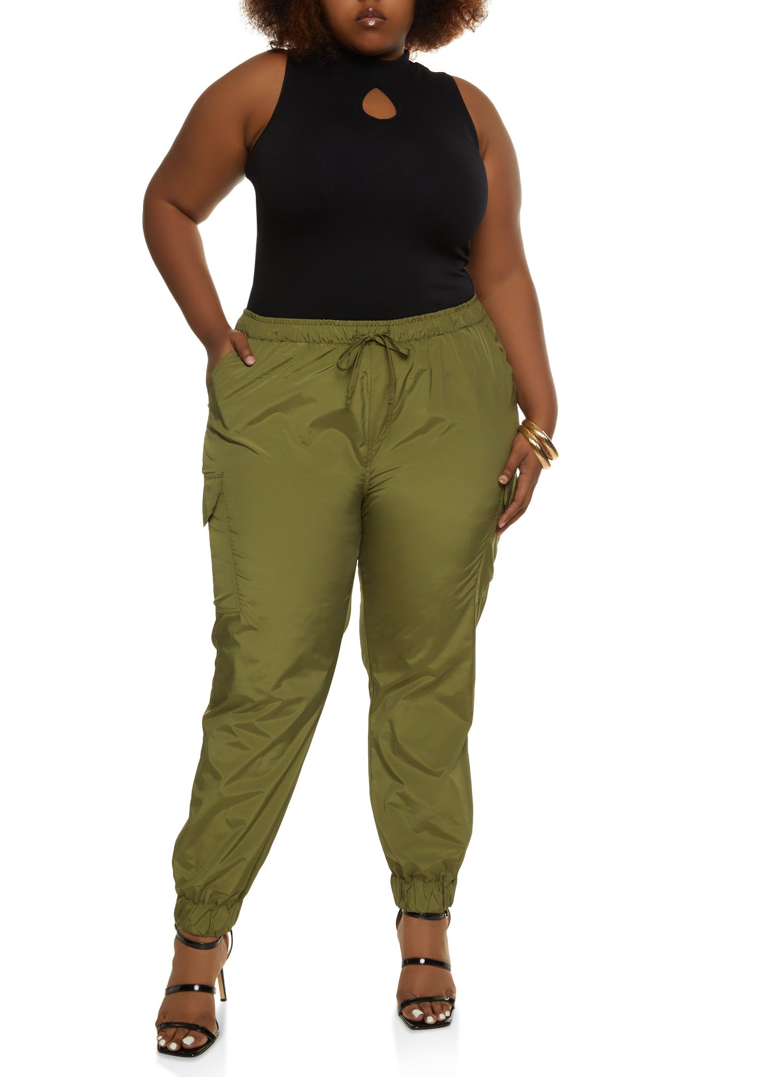 Plus Size Nylon Basic Cargo Joggers sold by Rainbow product image thumbnail 2