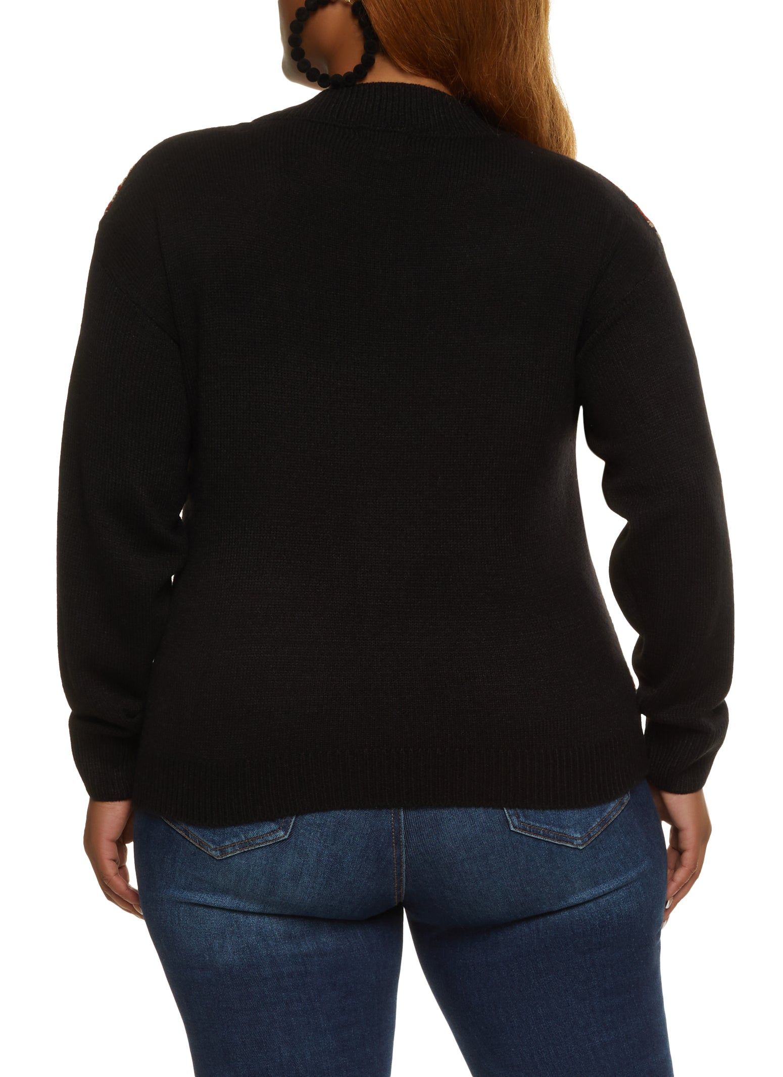 Plus Size Color Blocked Houndstooth Sweater sold by Rainbow product image thumbnail 2