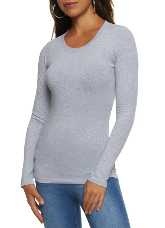 Basic Crew Neck Long Sleeve Tee sold by Rainbow