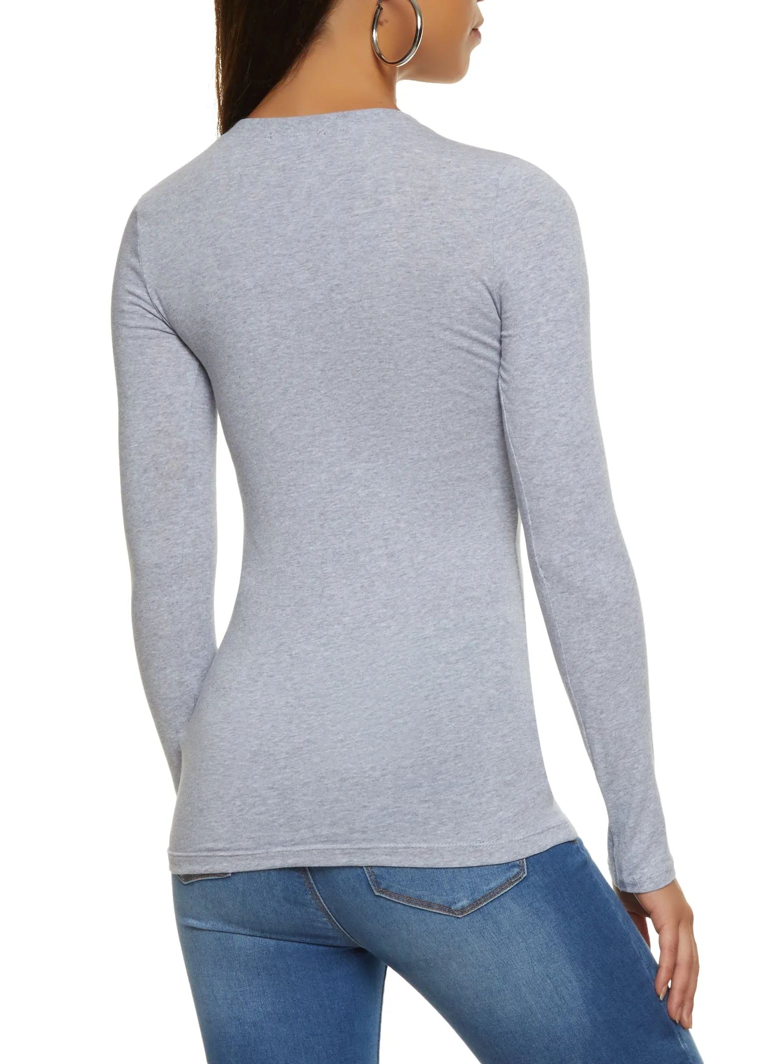 Basic Crew Neck Long Sleeve Tee sold by Rainbow product image thumbnail 2