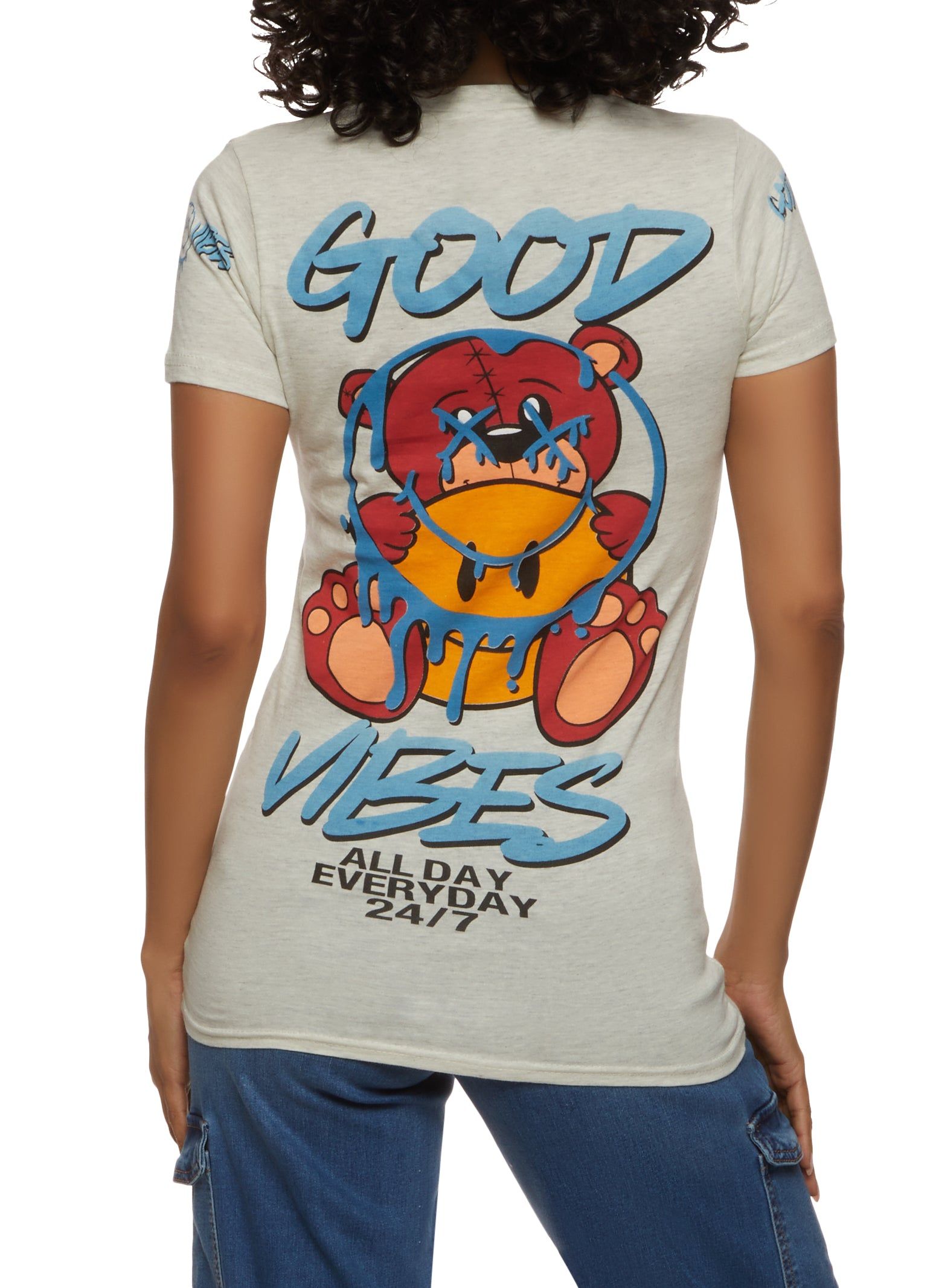 Good Vibes Bear Graffiti Graphic Tee sold by Rainbow product image thumbnail 2