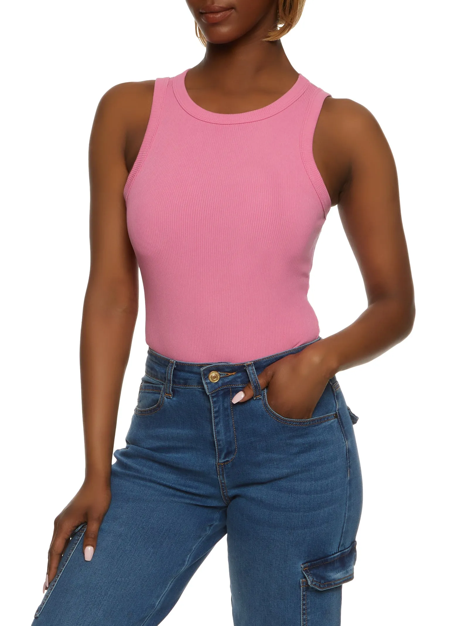 Basic Ribbed Tank Bodysuit sold by Rainbow product image thumbnail 2
