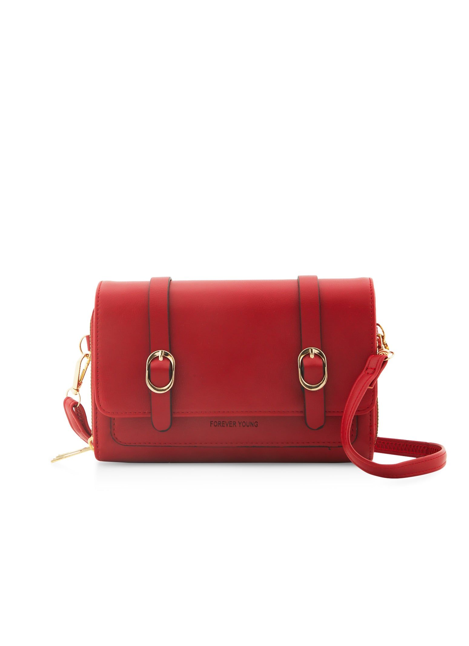 Double Buckle Flap Crossbody Bag sold by Rainbow product image thumbnail 2