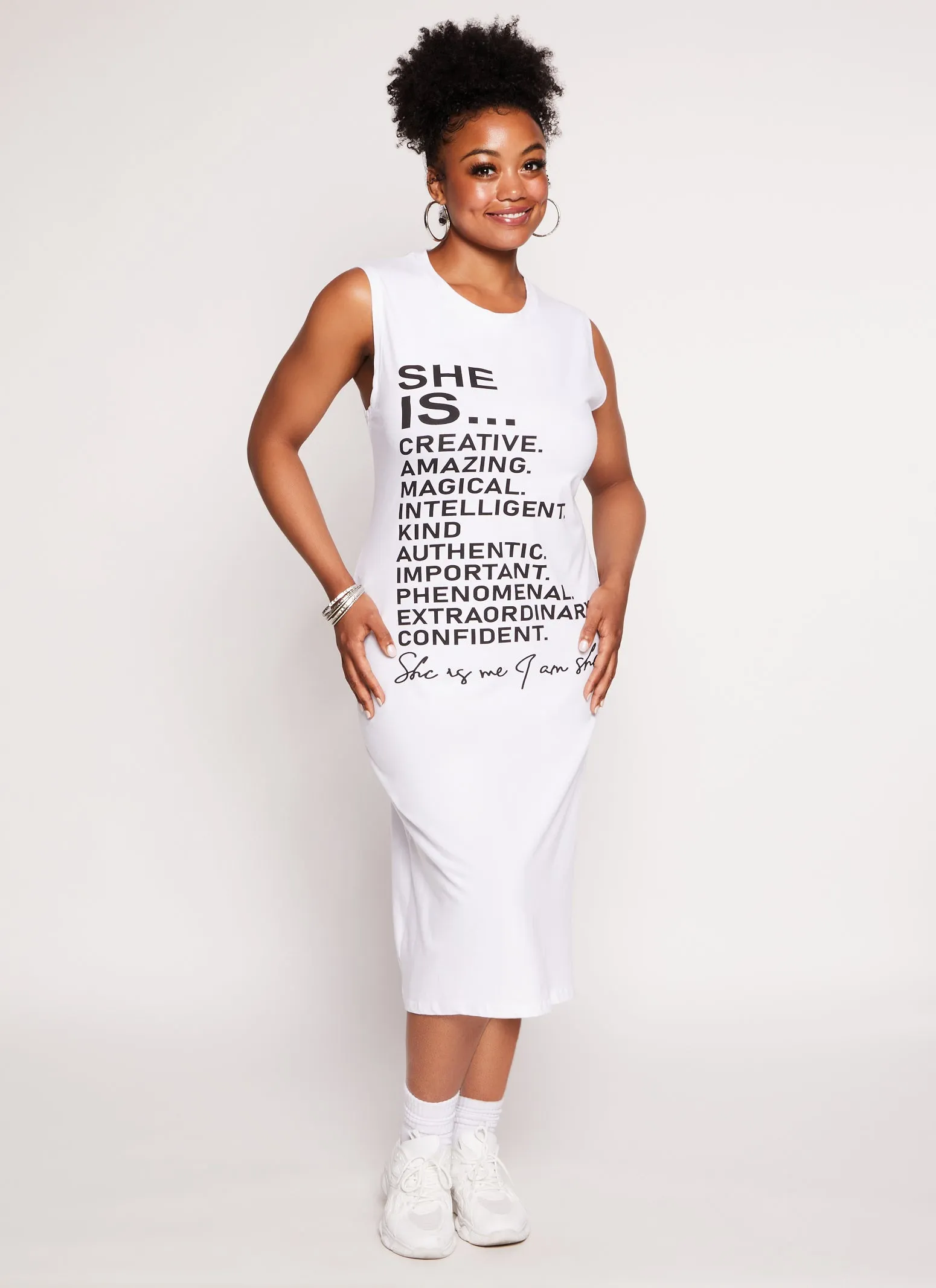 Plus Size She Is Graphic T Shirt Dress sold by Rainbow product image thumbnail 2