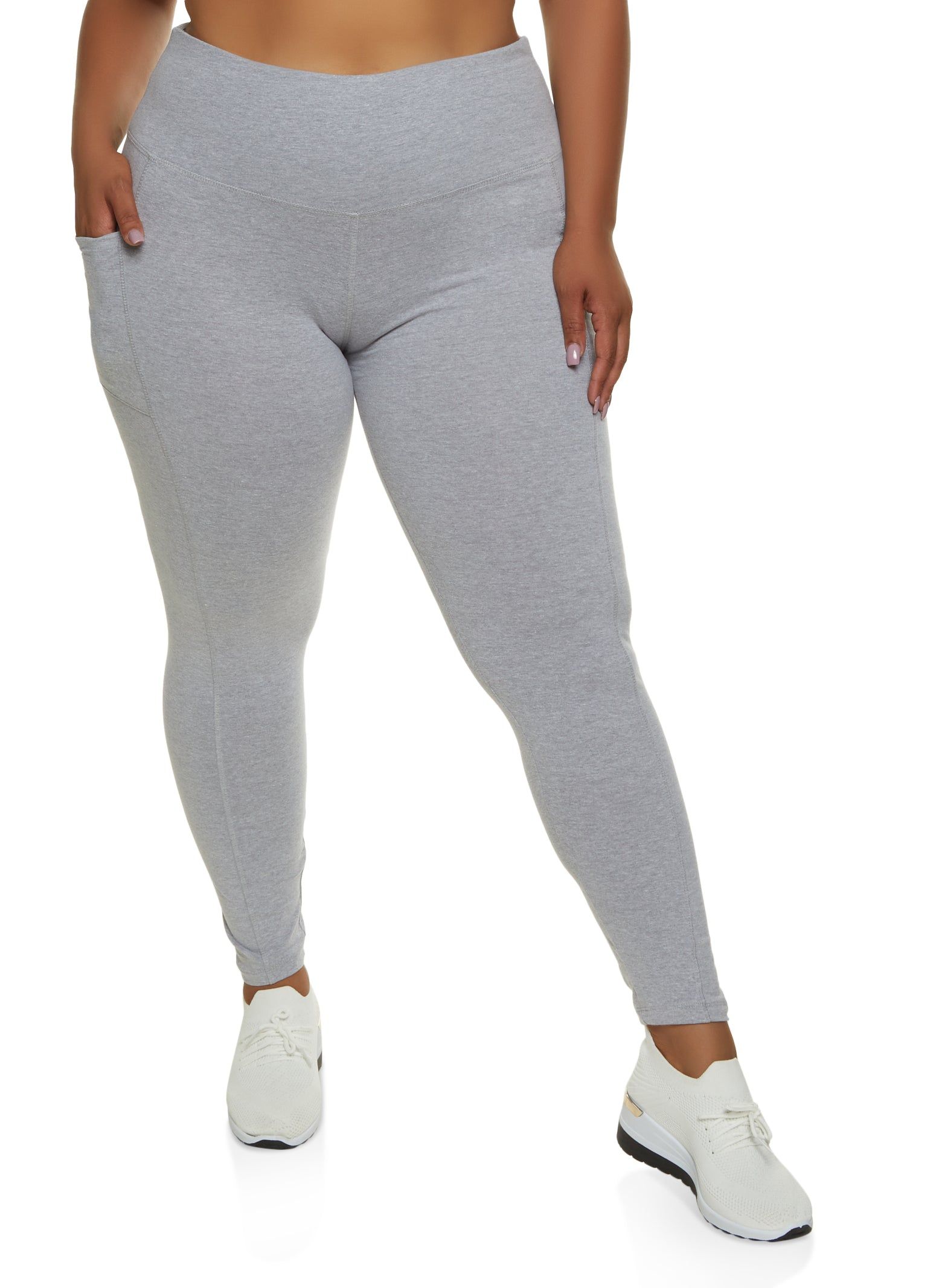 Plus Size High Waist Phone Pocket Leggings sold by Rainbow