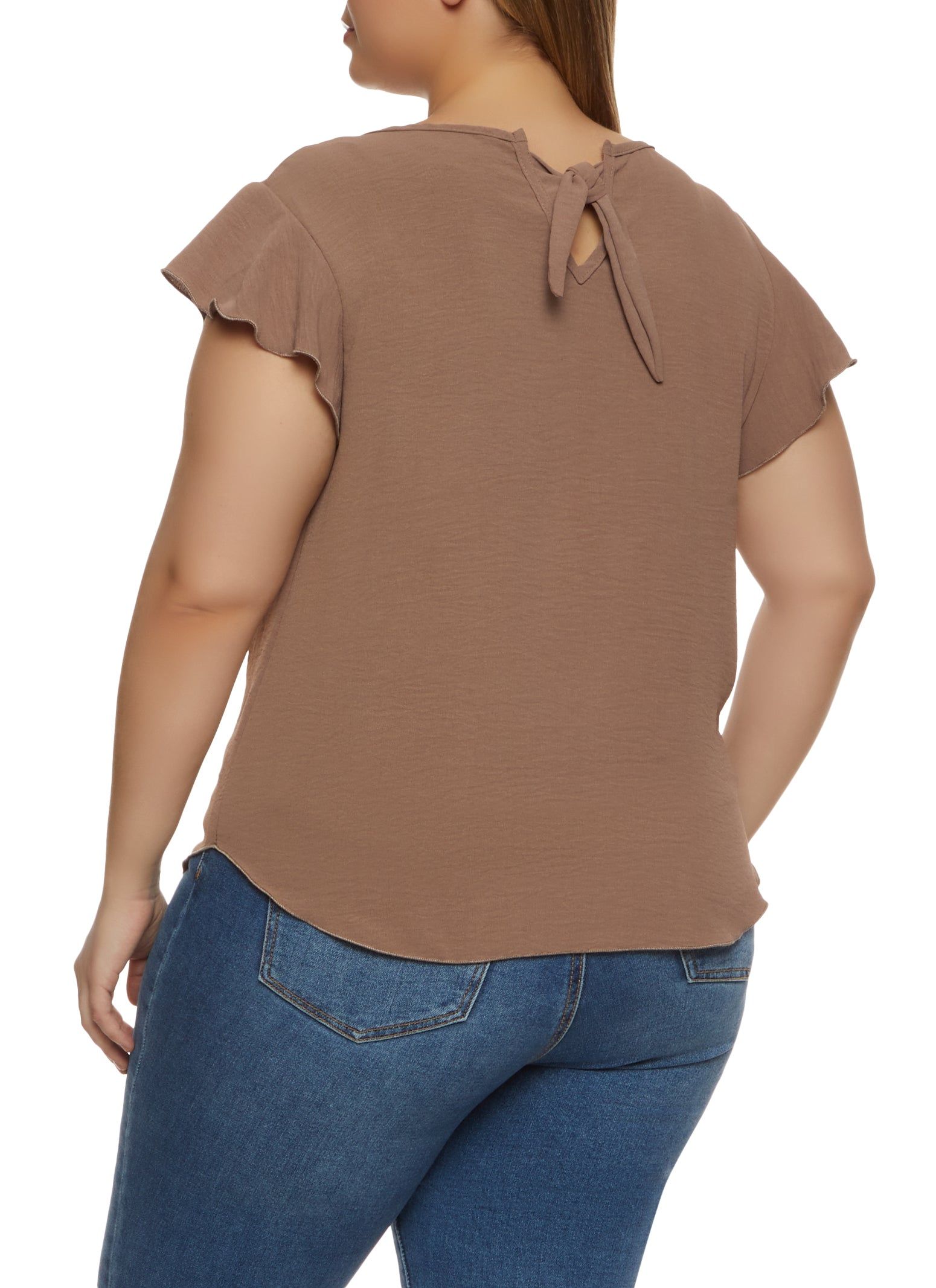 Plus Size Airy Flutter Sleeve Blouse sold by Rainbow product image thumbnail 2