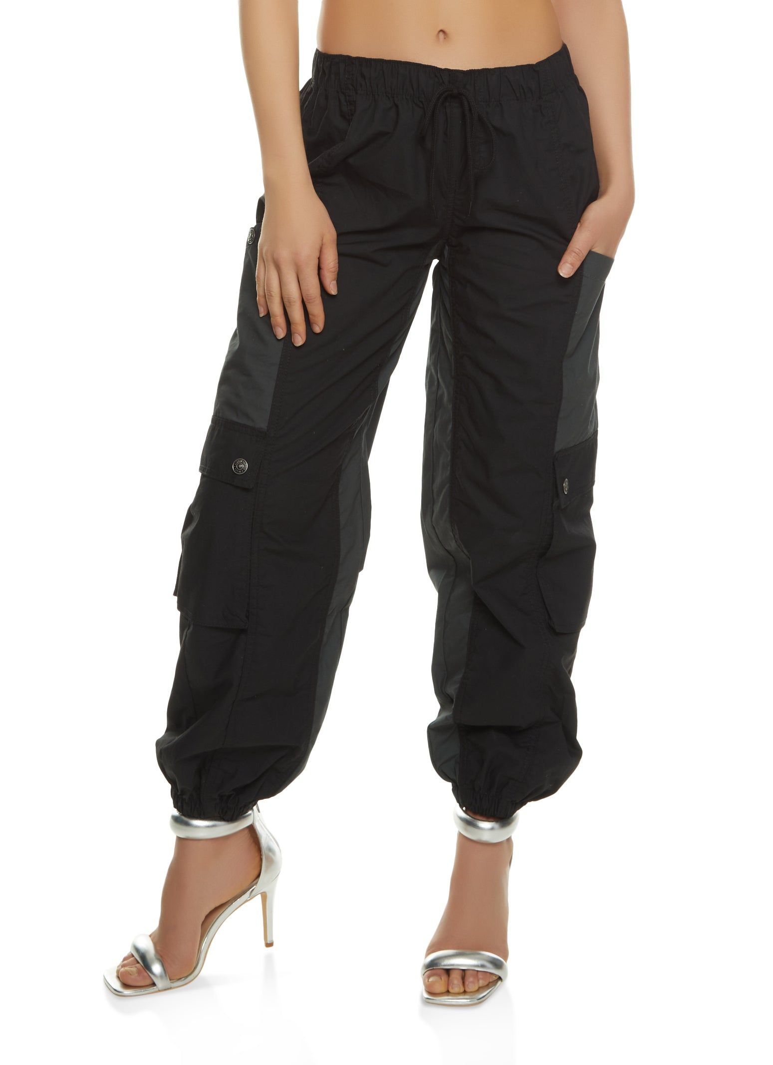 Color Block Drawstring Cargo Joggers sold by Rainbow product image thumbnail 2