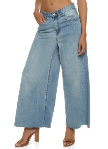 Almost Famous Medium Wash Wide Leg Jeans sold by Rainbow