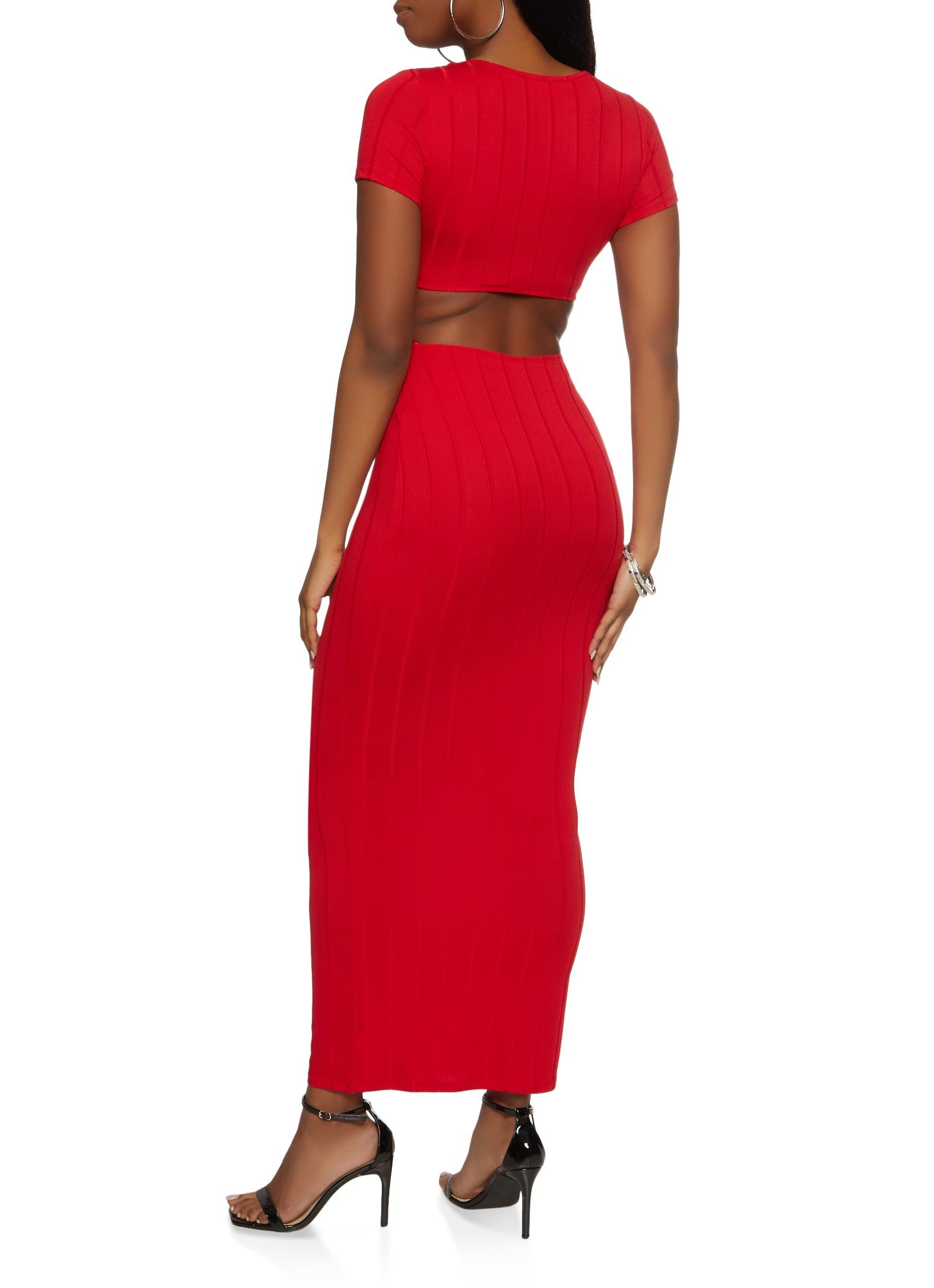 Ribbed O Ring Cut Out Maxi Dress sold by Rainbow product image thumbnail 3