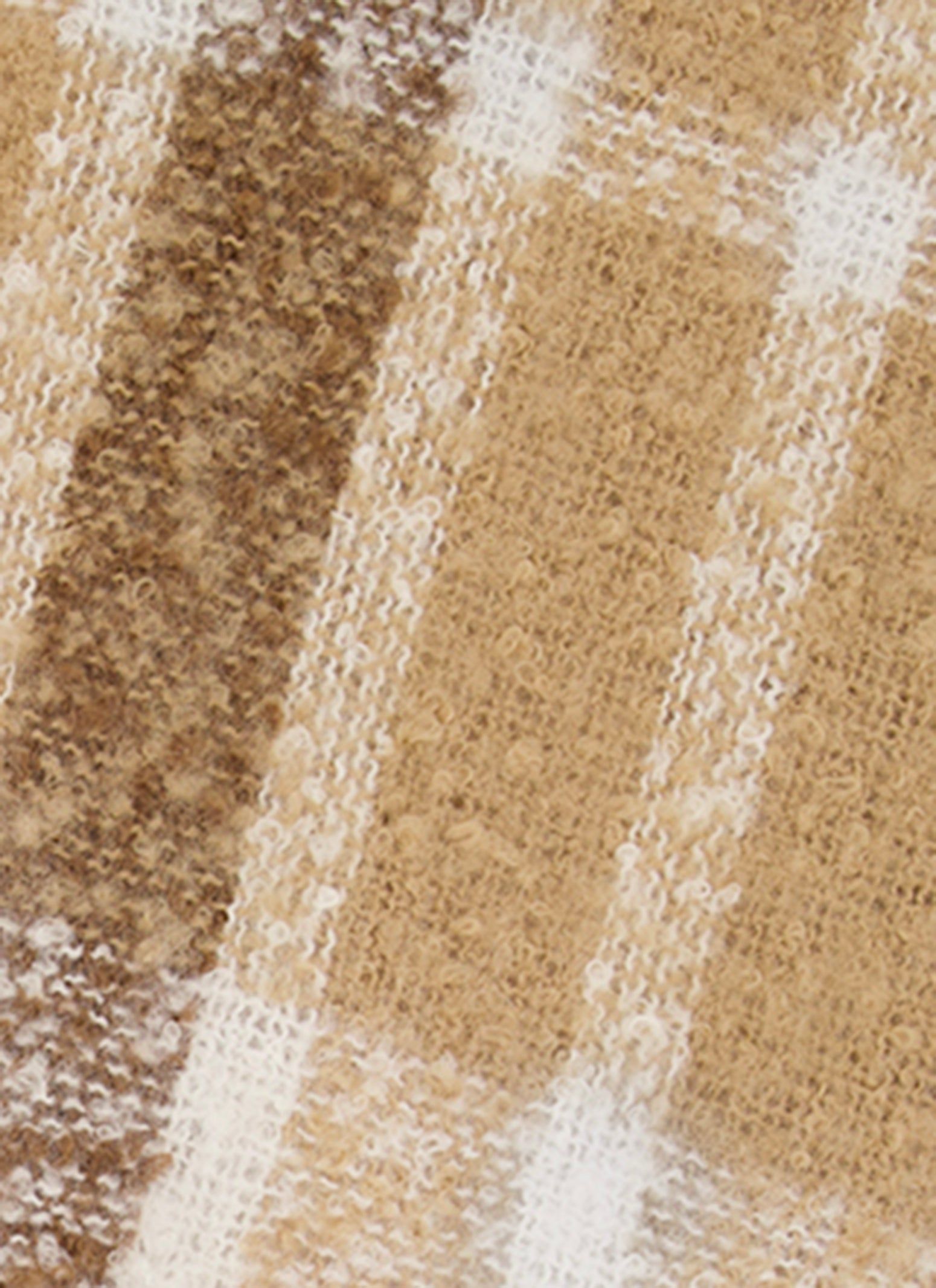 Rib Knit Pom Pom Beanie with Gloves and Plaid Scarf Set sold by Rainbow product image thumbnail 4