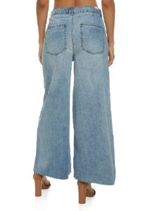 Almost Famous Medium Wash Wide Leg Jeans sold by Rainbow