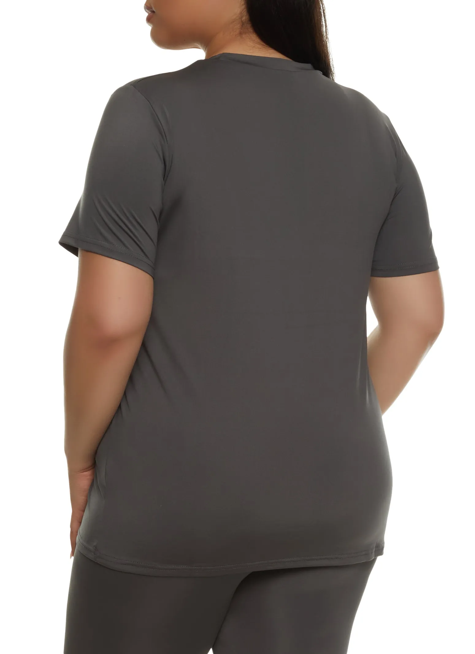 Plus Size Daisy Basic Soft Knit Short Sleeve Top sold by Rainbow product image thumbnail 3