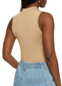 Mock Neck Tank Bodysuit sold by Rainbow