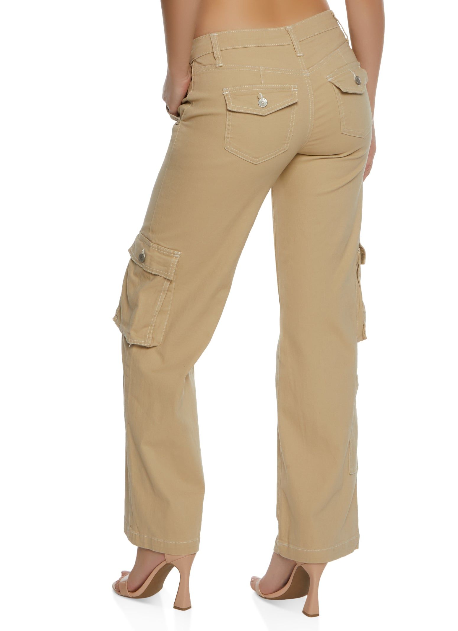 Twill Wide Leg Cargo Pocket Pants sold by Rainbow product image thumbnail 3
