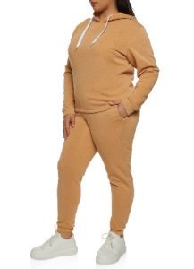 Plus Size Solid Pullover Hoodie sold by Rainbow