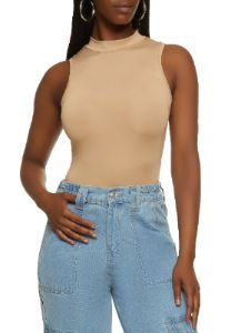 Mock Neck Tank Bodysuit sold by Rainbow