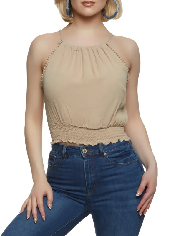 Smocked Waist Halter Top sold by Rainbow