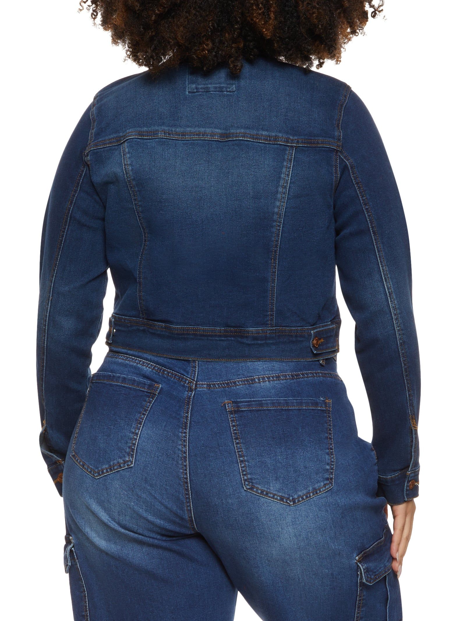 Plus Size WAX Distressed Cropped Jean Jacket sold by Rainbow product image thumbnail 2