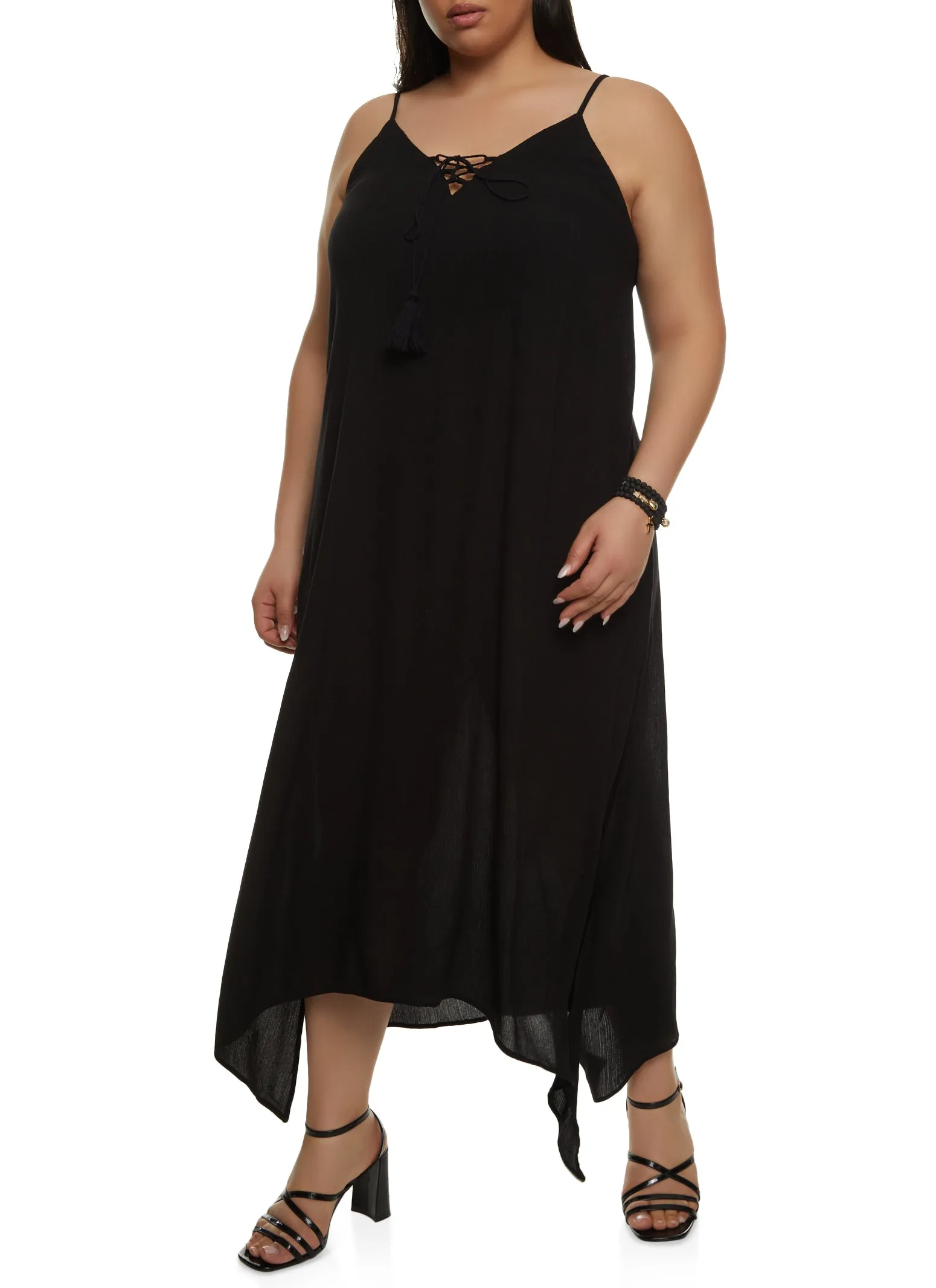 Plus Size V Neck Tassel Maxi Dress sold by Rainbow product image thumbnail 2