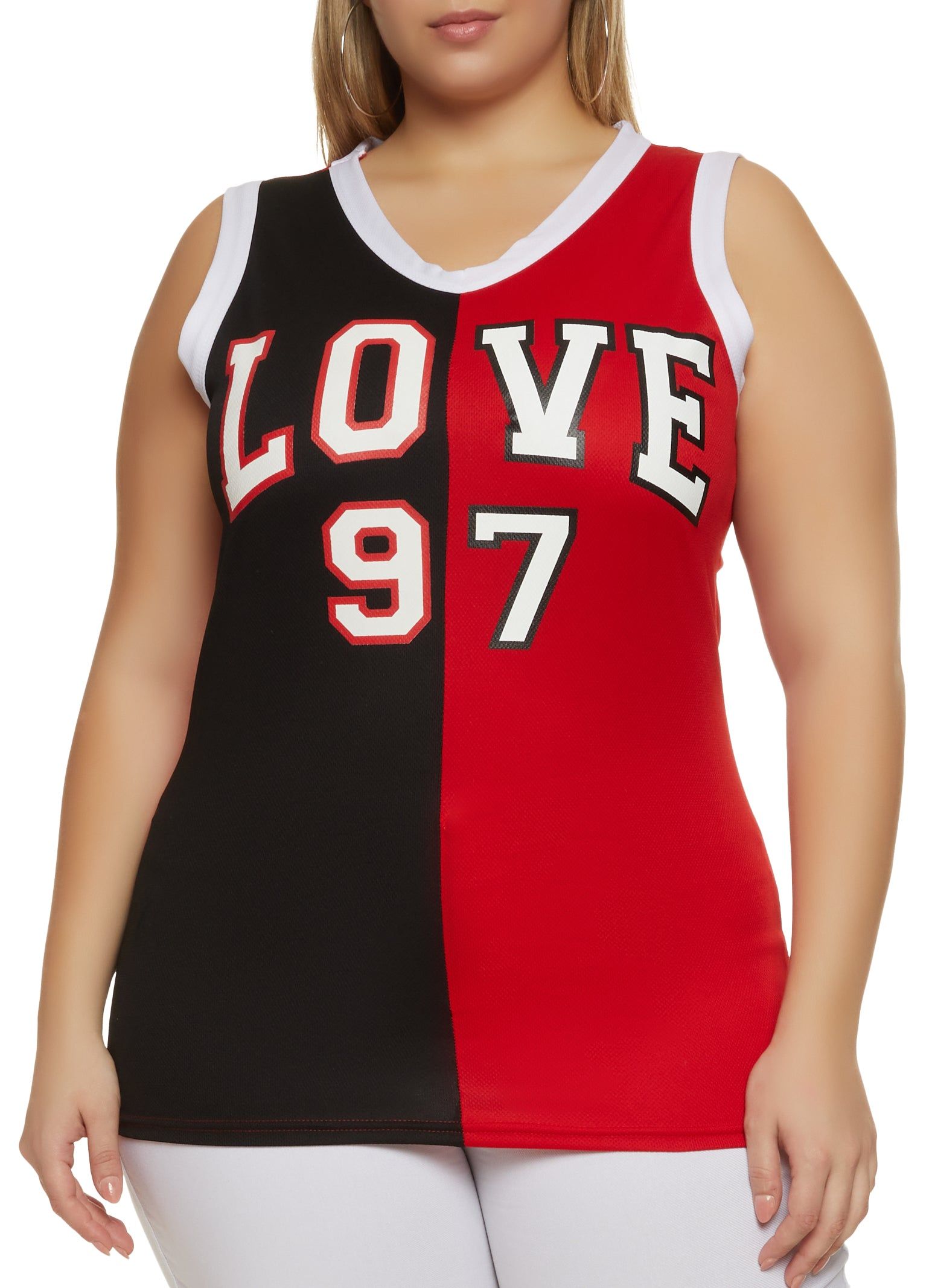 Plus Size Mesh Love 97 Jersey Tank Top sold by Rainbow
