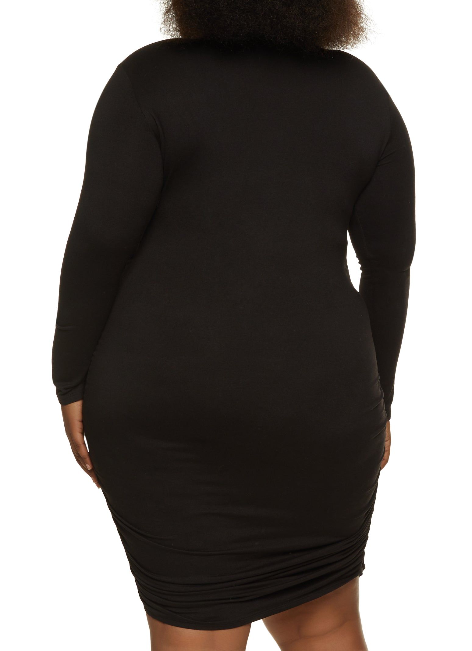 Plus Size Ruched Long Sleeve Midi Dress sold by Rainbow product image thumbnail 3
