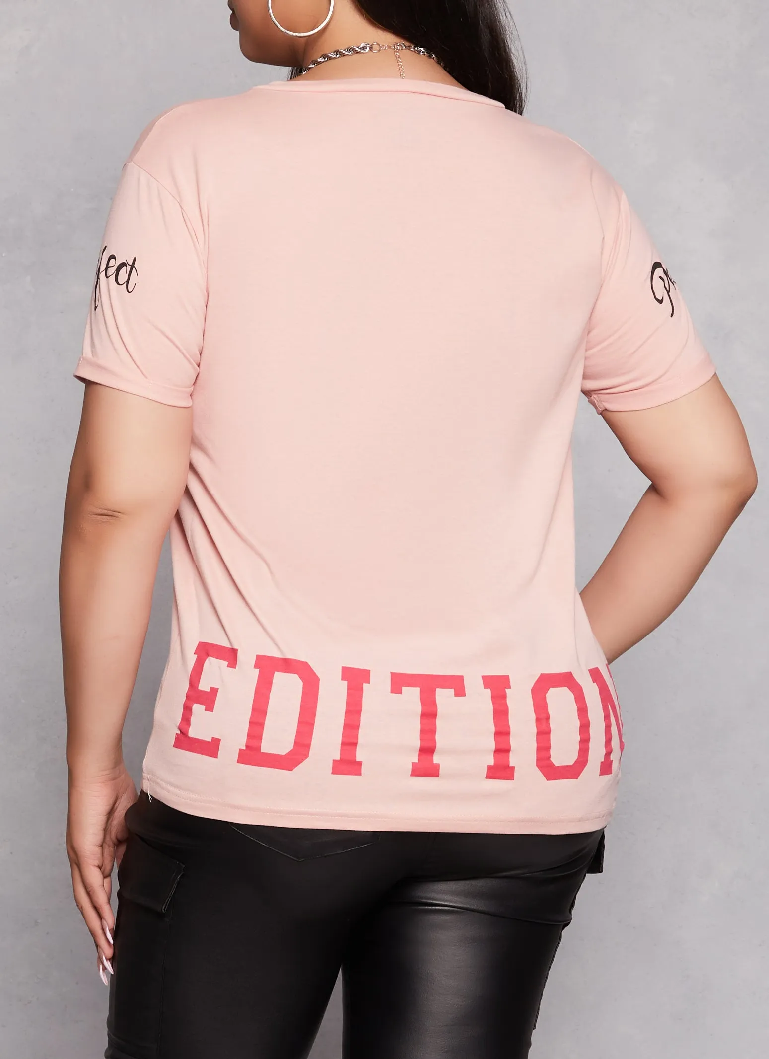 Plus Size Im Not Perfect But Im Limited Notch Neck Graphic Tee sold by Rainbow product image thumbnail 3