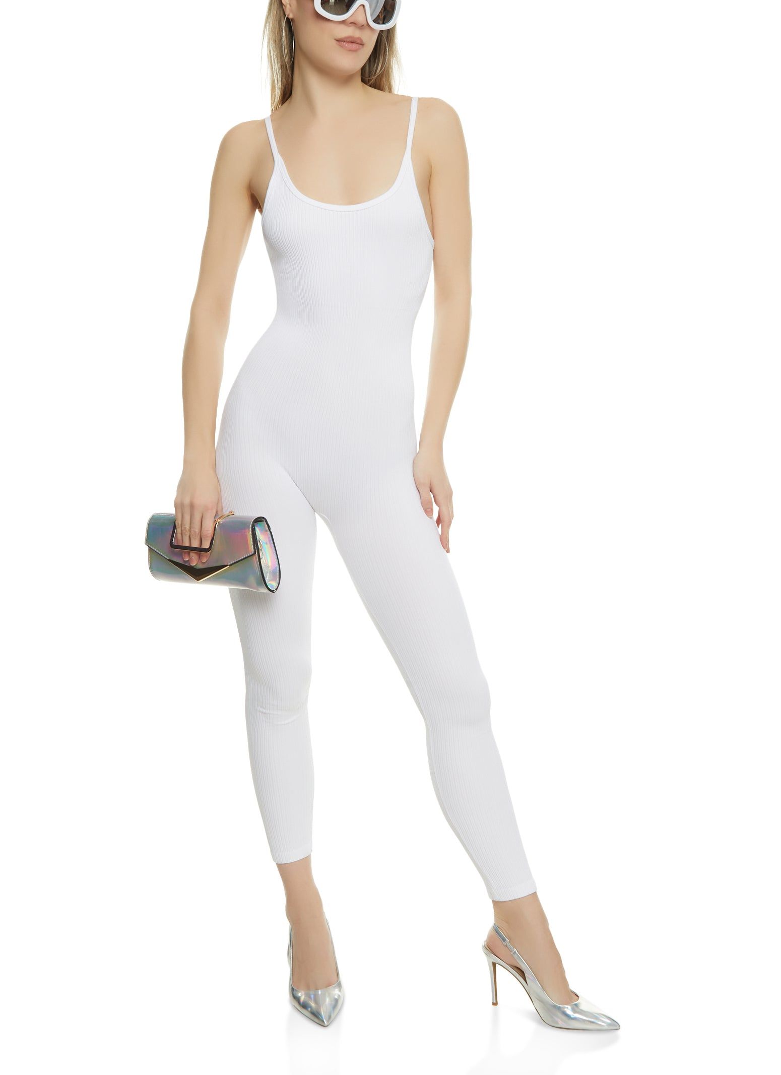 Ribbed Scoop Neck Cami Catsuit sold by Rainbow