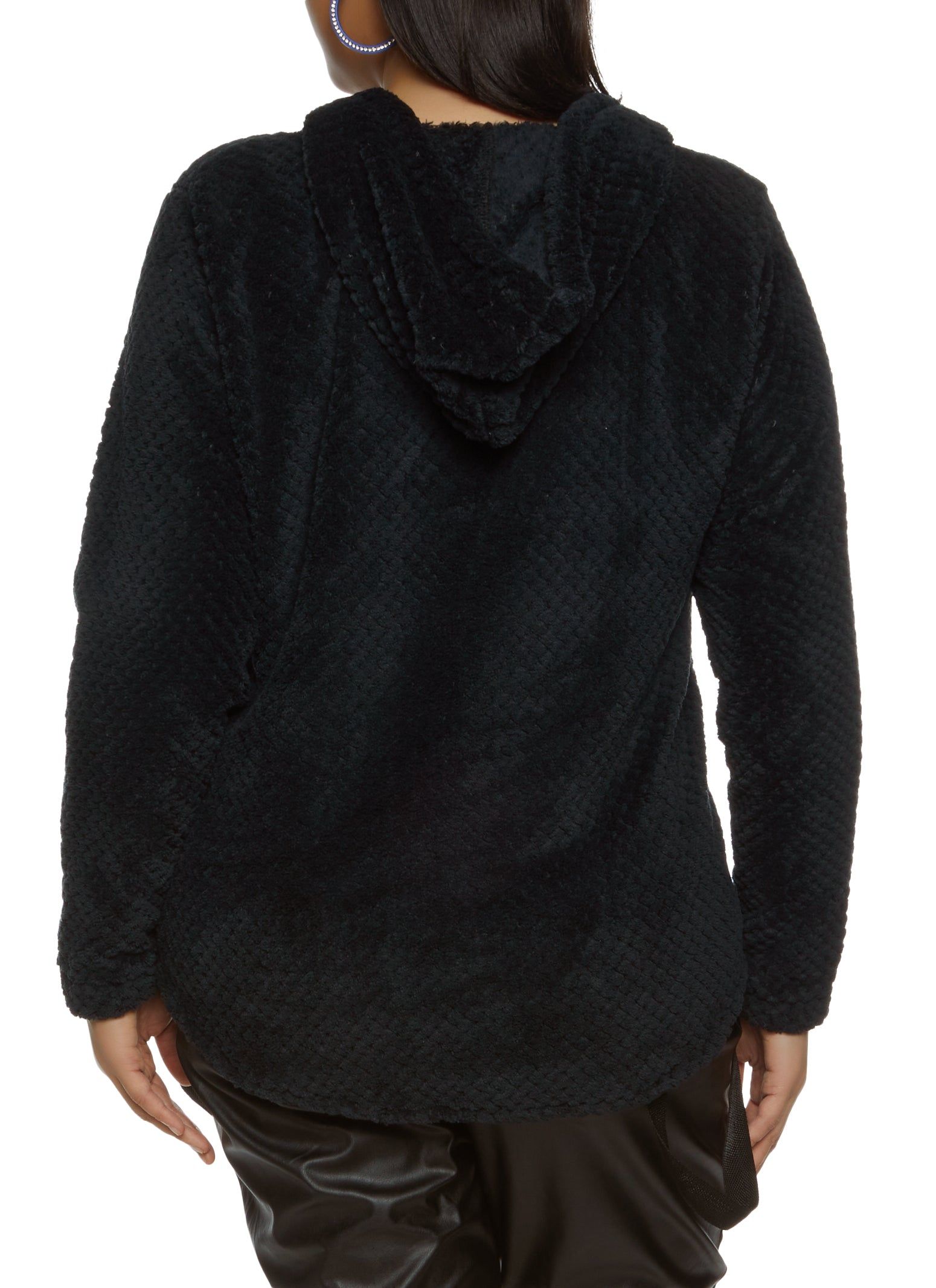 Plus Size Plush Zip Up Hoodie sold by Rainbow product image thumbnail 2