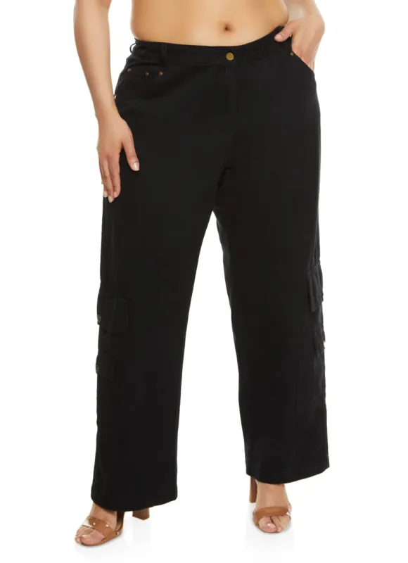 Plus Size Poplin Cargo Pants sold by Rainbow