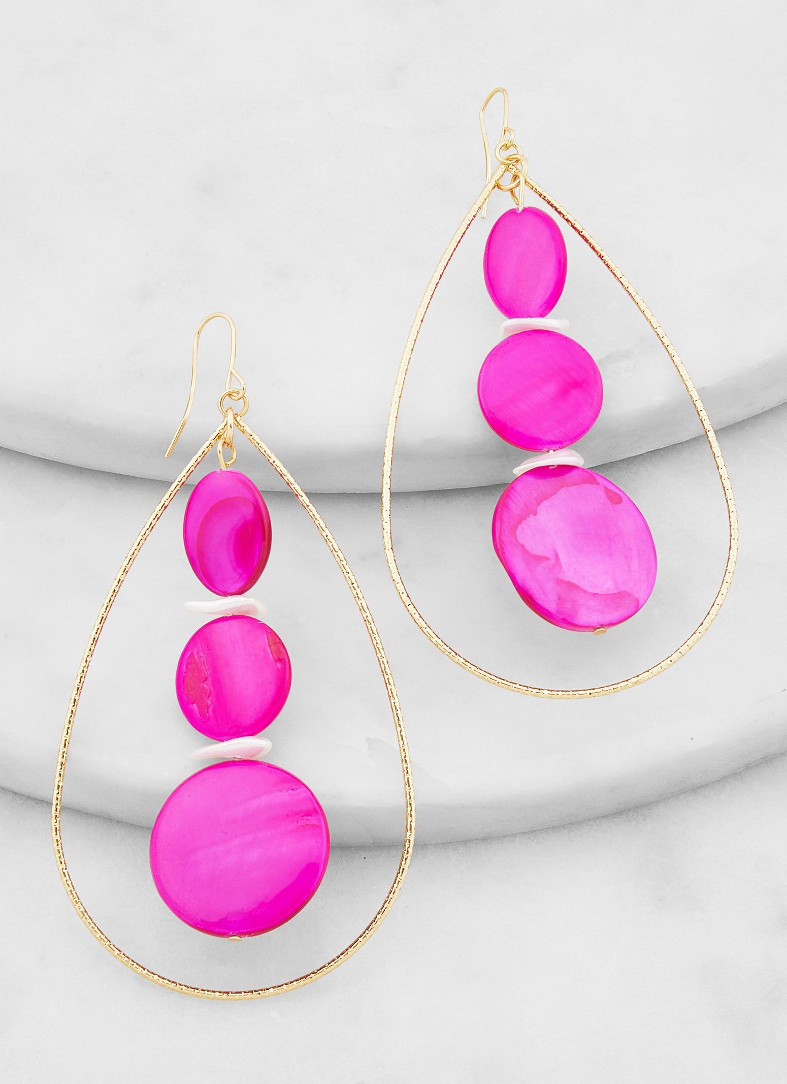 Teardrop Shell Charm Drop Earrings sold by Rainbow product image thumbnail 3