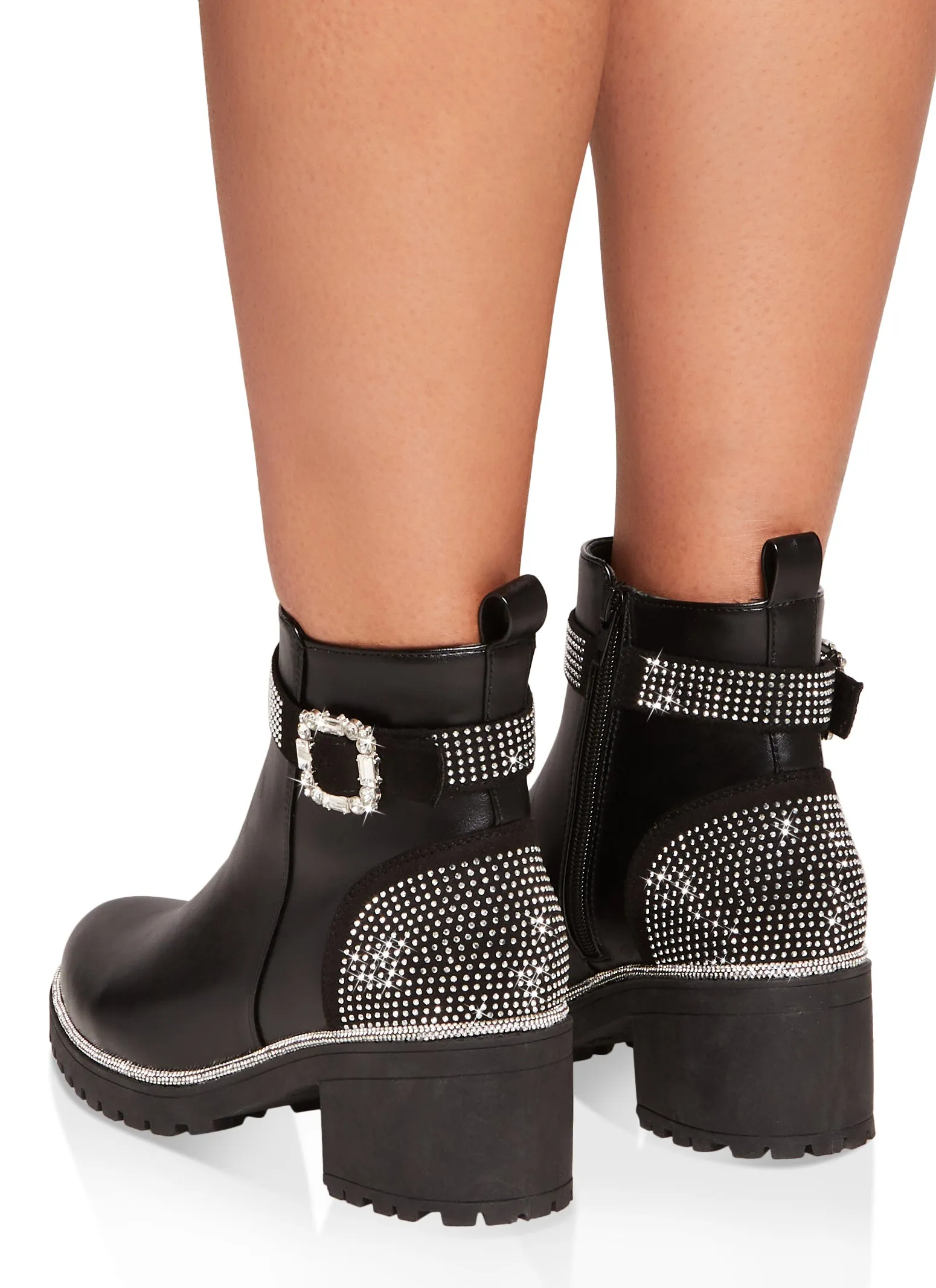 Rhinestone Trim Buckle Booties sold by Rainbow product image thumbnail 3