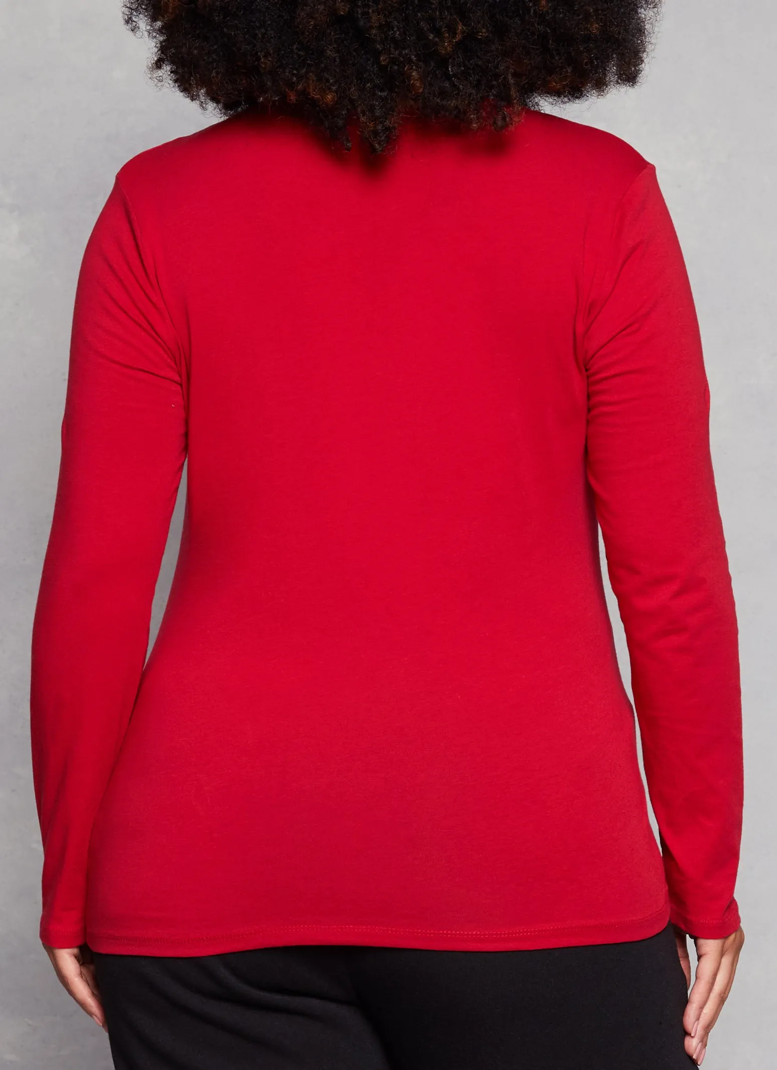 Plus Size Ambiance Long Sleeve Basic T Shirt sold by Rainbow product image thumbnail 3