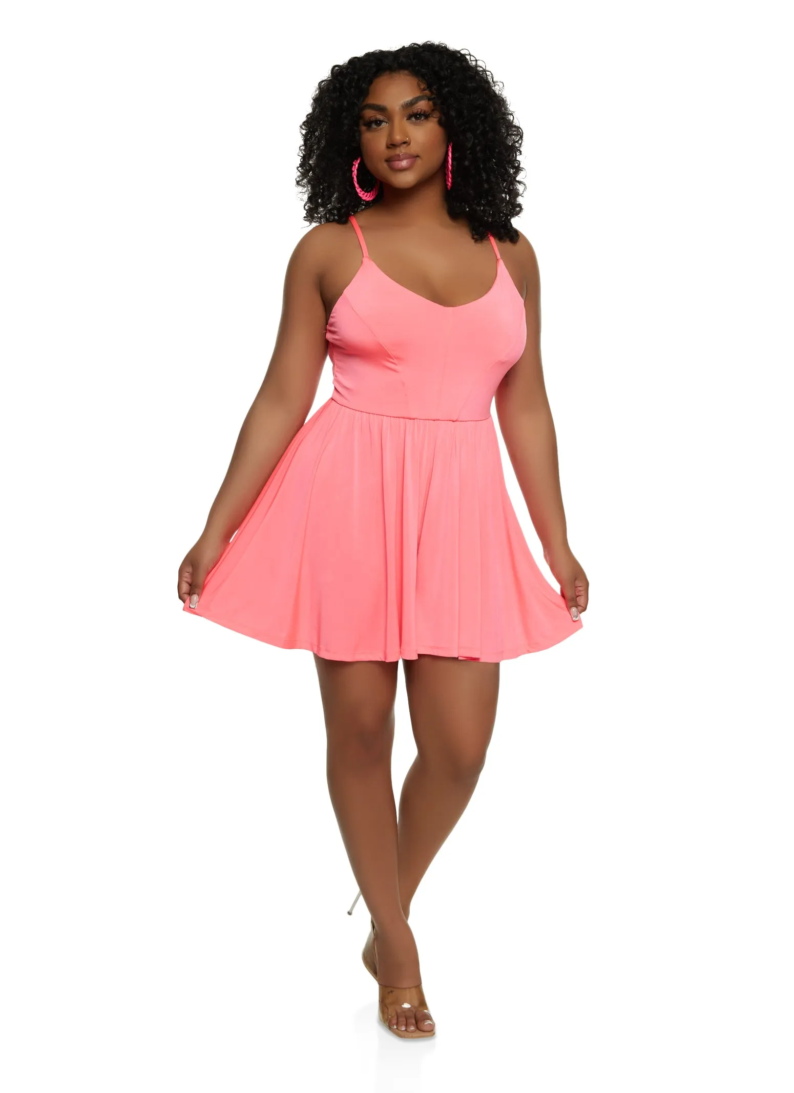 Haute Monde Sleeveless Cross Back Cami Romper sold by Rainbow product image thumbnail 2