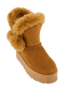 Faux Fur Lined Pom Pom Boots sold by Rainbow