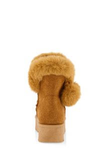 Faux Fur Lined Pom Pom Boots sold by Rainbow