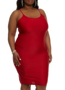 Plus Size Scoop Neck Midi Cami Dress sold by Rainbow
