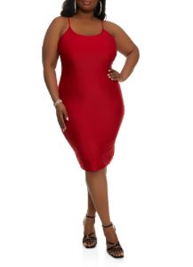 Plus Size Scoop Neck Midi Cami Dress sold by Rainbow