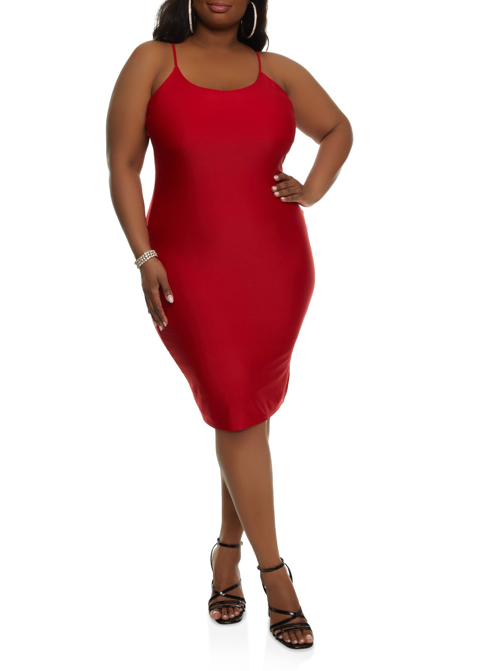 Plus Size Scoop Neck Midi Cami Dress sold by Rainbow product image thumbnail 3