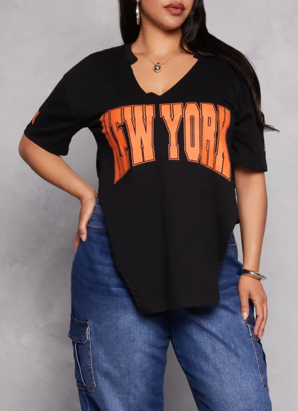 Plus Size New York Graphic Top sold by Rainbow