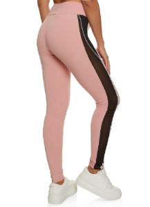 Contrast Piping Mesh Detail Leggings sold by Rainbow