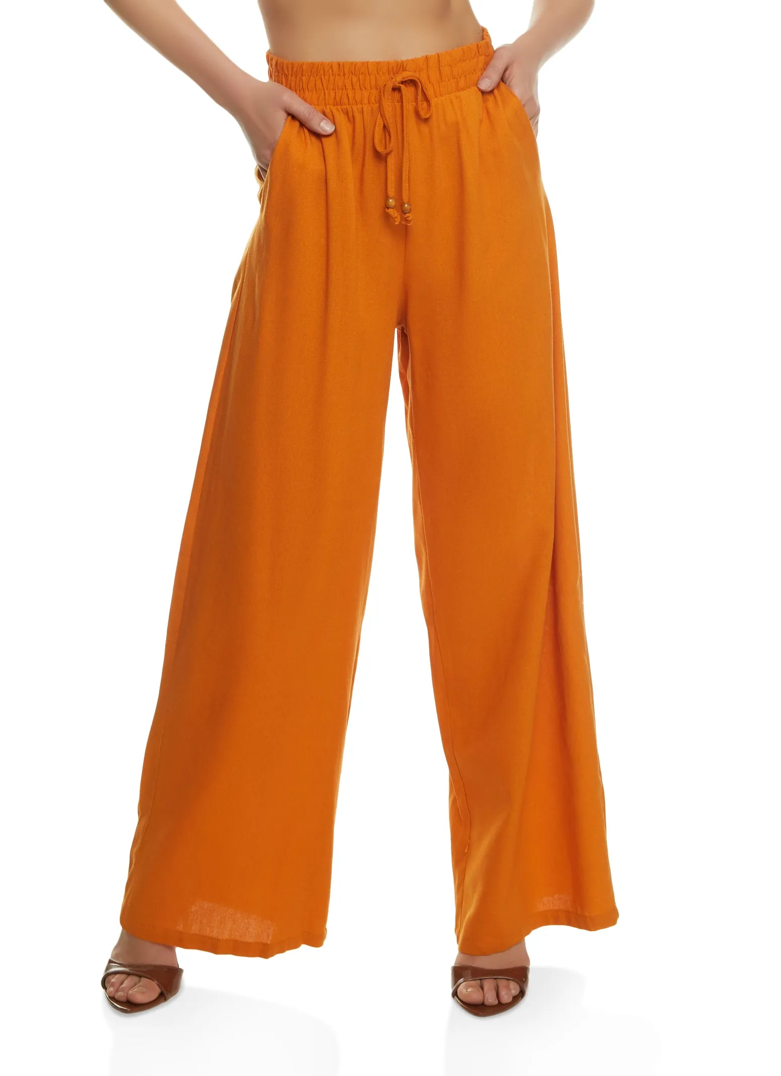 Iris Beaded Faux Drawstring Palazzo Pants sold by Rainbow